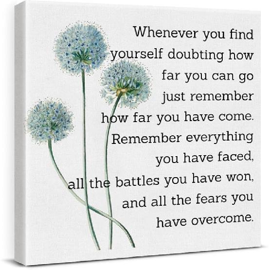pirational Farmhouse Canvas Print Wall Art Decor One Small Positive Thought in the Morning Can Change Your Whole Day Sign Painting Plaque Rustic Home
