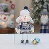 Christmas Fabric Plush Toy Cute Skiing Rocking Snowman Decorative Ornament Holiday Gift New Arrival Blue