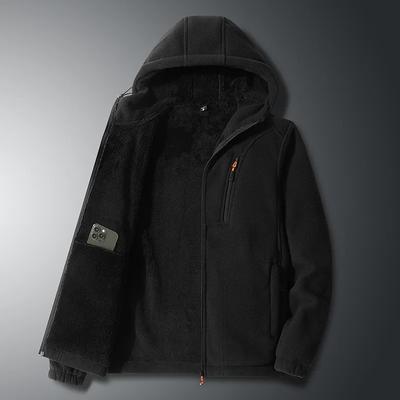 Kapuzenjacke Herrenjacke Plus Samt Verdickt Wärme Oberbekleidung Winter Polarfleecejacke Herren
