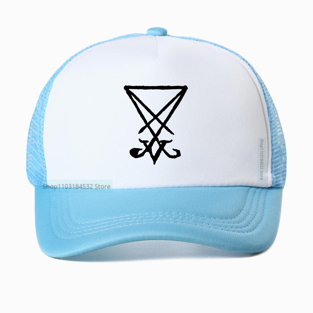 

Sigil of Lucifer baseball cap Punk Occult Gothic Evil Satan Goats Head Pentagram Satanic caps Breathable snapback hats Adjustable