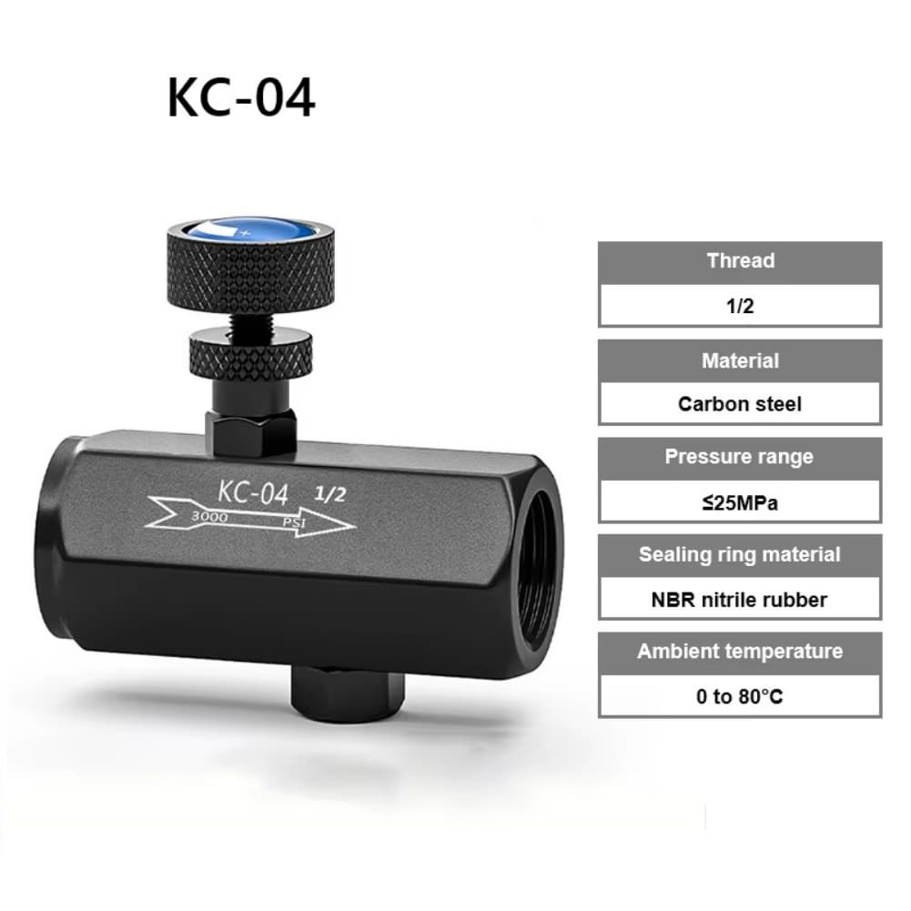Drossel-Prüfstromregelventil für Hydrauliksysteme 3000 PSI Nenndruck 30 L/min Durchflussrate 1/2 NPT-Gewinde