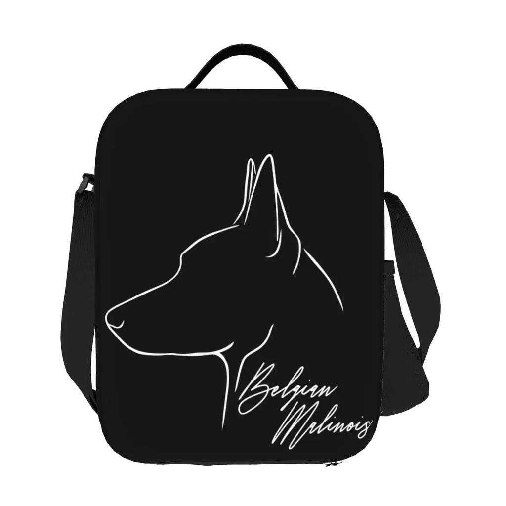Malinois Dog Insulated Lunch Bags for Work School MalinoisBelgian Shepherd Dog Malinois Waterproof Cooler Thermal Bento Box