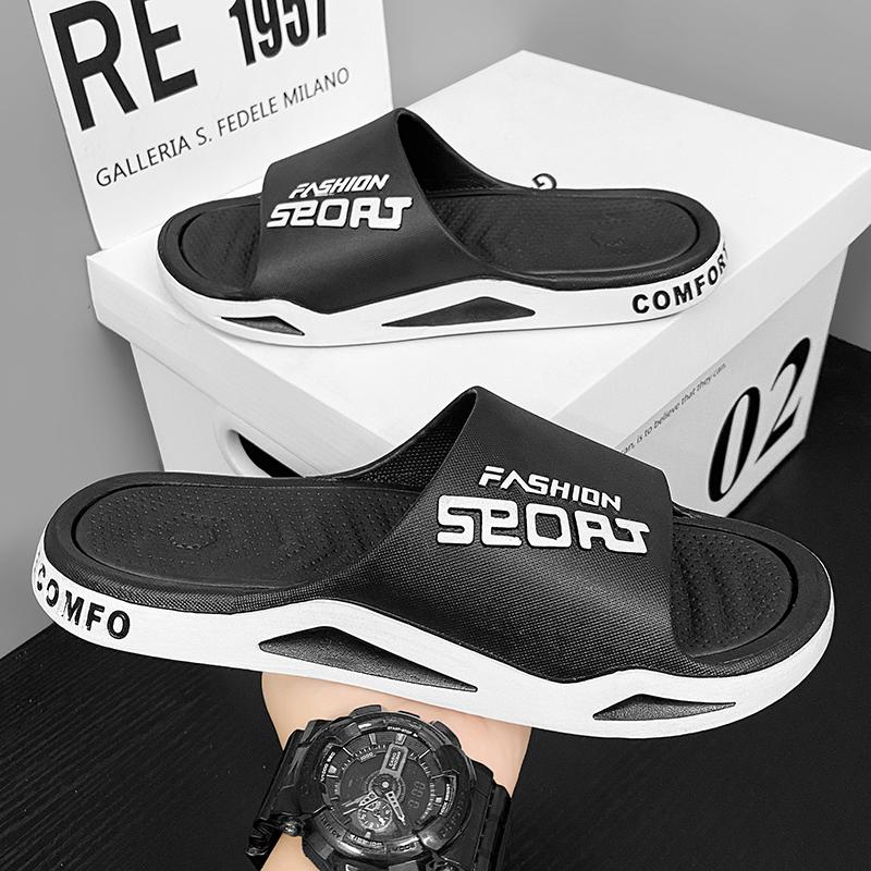 Fashion Men's Slippers PVC Soft Sole Non-slip Slides Casual Outdoor Beach Flip Flops Home Bathroom Couples Slippers New Sandal