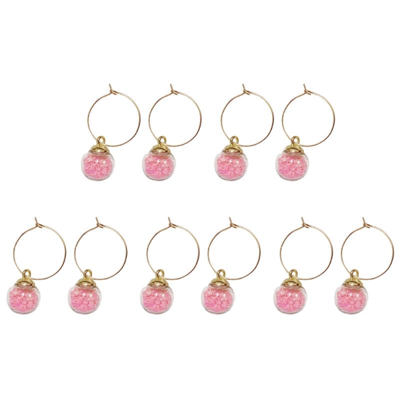 10Pcs Wine Glass Charm with Rings Drink Markers Label for for Drink Wine Cocktail Champagnes Tasting Party Decoration