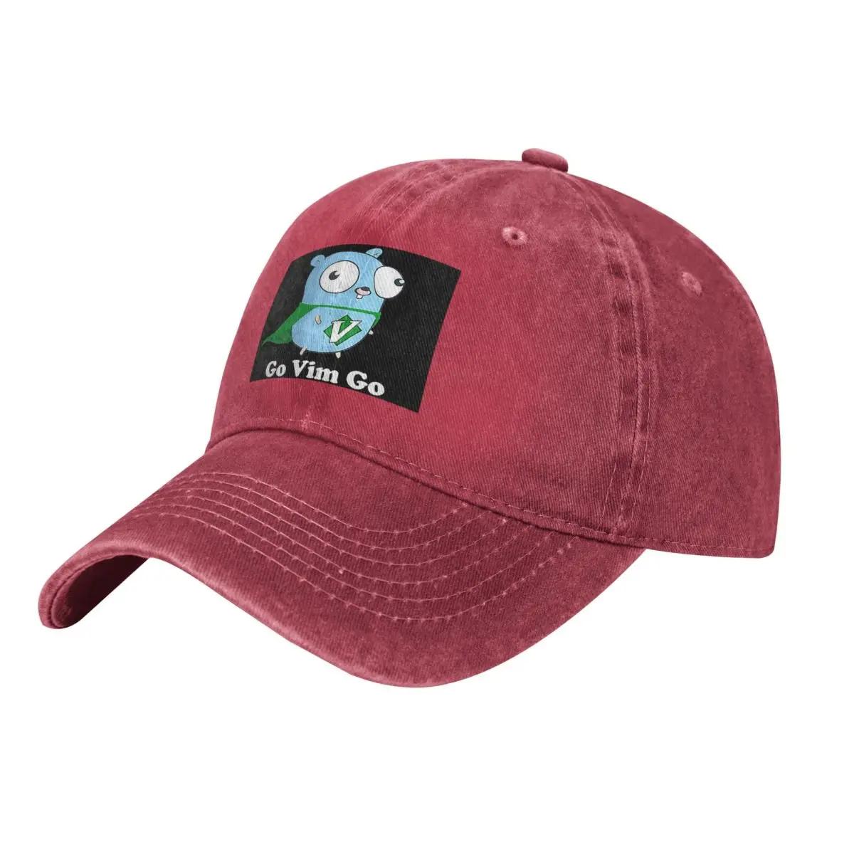 The Go Gopher Golang Vim Go Baseball Caps Snapback Denim Hats Outdoor Adjustable Casquette Streetwear Baseball Cowboy Hat One Size