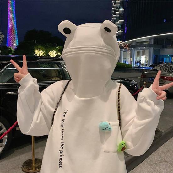 Απλό Unisex Φούτερ με Ζώα σε Σχήμα Κορεάτικου Στυλ με Πλούσια Ζακέτα με Κουκούλα