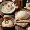 Home Baking Accessory 12 Inch Wooden Danish Dough Whisk Long Handle Sourdough Whisk with Hollow Ring Non Slip Natural Wood Beater Mixer Bread