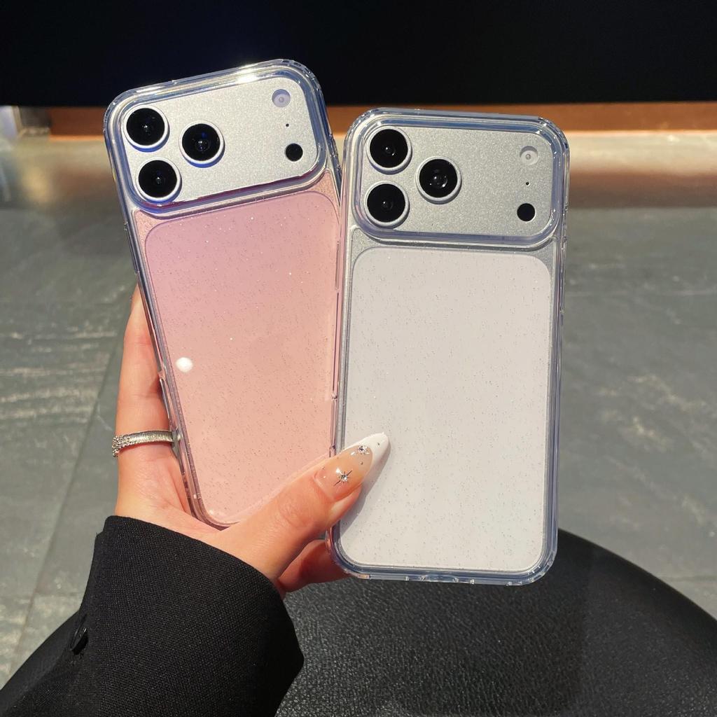 New Apple 17PROMAX Glitter Transparent Phone Case - Drop-Proof, Full Coverage, High Aesthetic