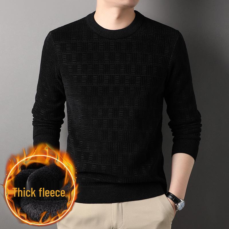 Men's Chenille Jacquard Fleece Pullover Sweater - Autumn/Winter 2022