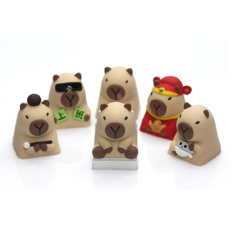 Farbverlauf Harz Tastenkappen mit Capybara Kunst Kompakte Größe Leichte Bauweise Für Mechanische Schalter