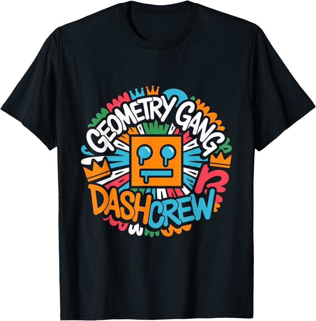 Geometry Gang Dash Crew Video Gamer T-Shirt