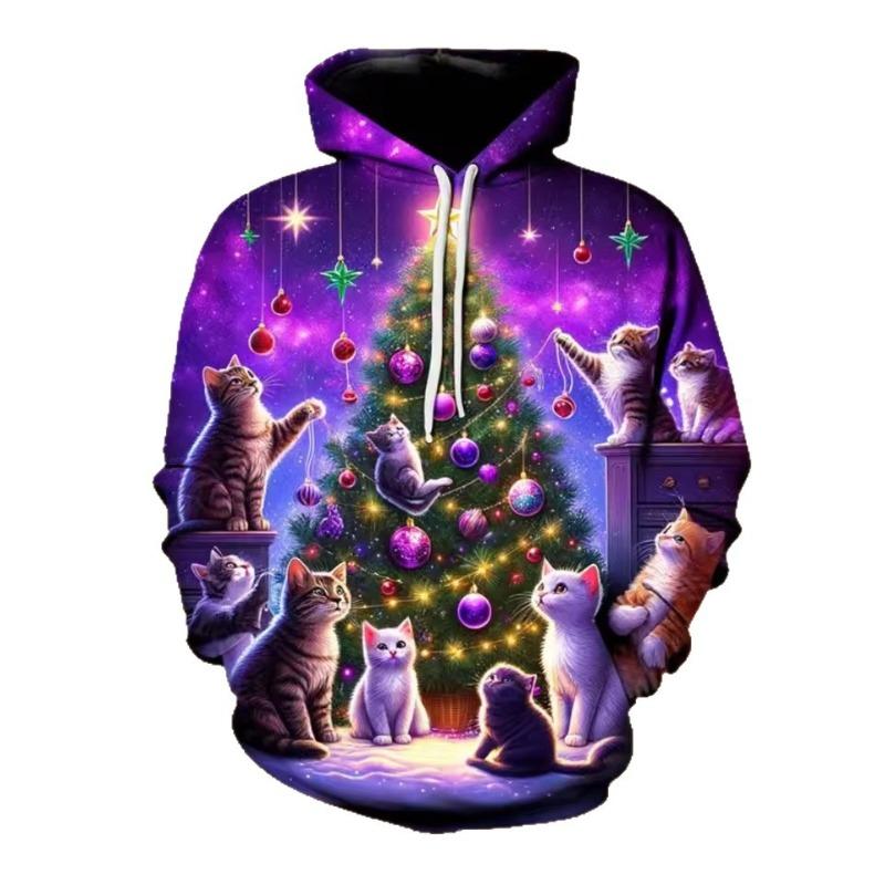 Christmas Themed 3D Printed Men's Women's Hoodies Casual Comfortable Autumn Winter Long Sleeved Hoodies