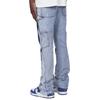 DRIPX Jeans Lavati Uomo Vintage Caviglia Pantaloni Vita Media Tasche Bottone Zip Chiusura Denims Usurati Streetwear Pantaloni Dritti