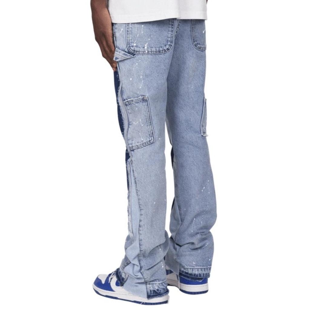 DRIPX Jeans Lavati Uomo Vintage Caviglia Pantaloni Vita Media Tasche Bottone Zip Chiusura Denims Usurati Streetwear Pantaloni Dritti