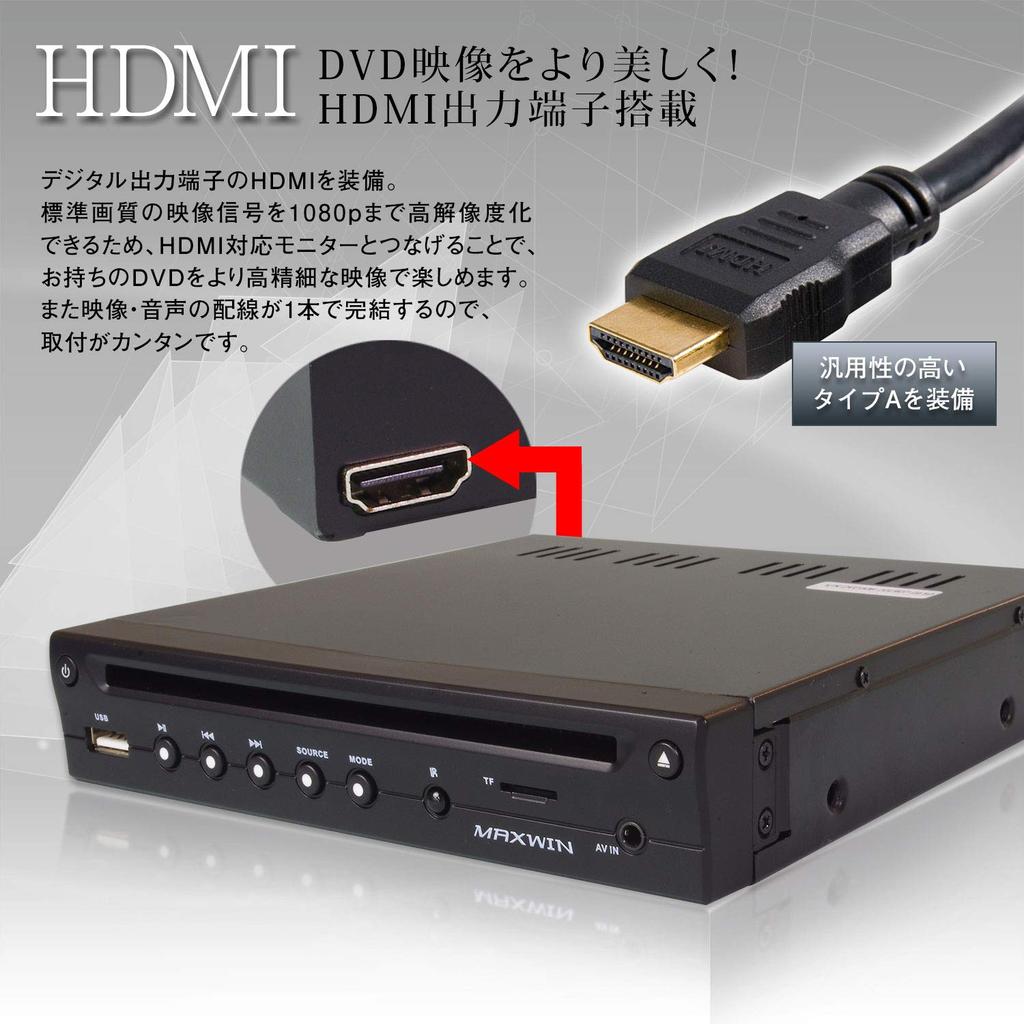 DVD Player, Car DVD Player, Half DIN 1/2din, Thin, HDMI, Compact, Car Use, USB, SD, AUX Compatible, DVD306