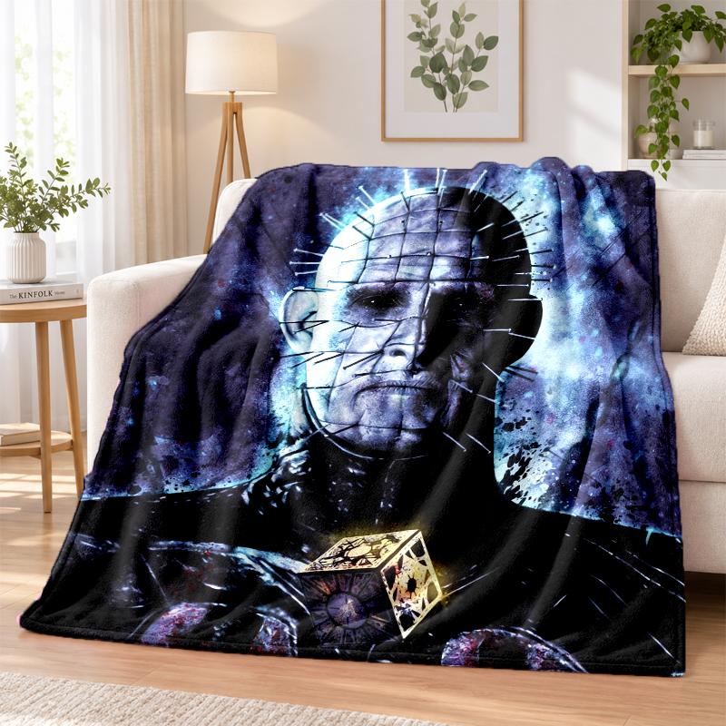 Hellraiser Pinhead Flannel Throw Blanket Soft Warm Cozy For Sofa Bed Indoor Home Bedroom Use