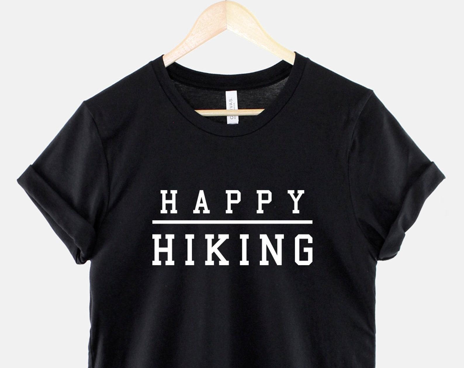 Happy Hiking T-Shirt: Soft Ring Spun Cotton, Breathable Outdoor Fitness Tee S