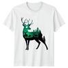Hirsch Wald Silhouette T Shirt Jagd Tierwelt Vatertag Geschenk Fr Ihn Vintage Washed Soft Designer Clothes