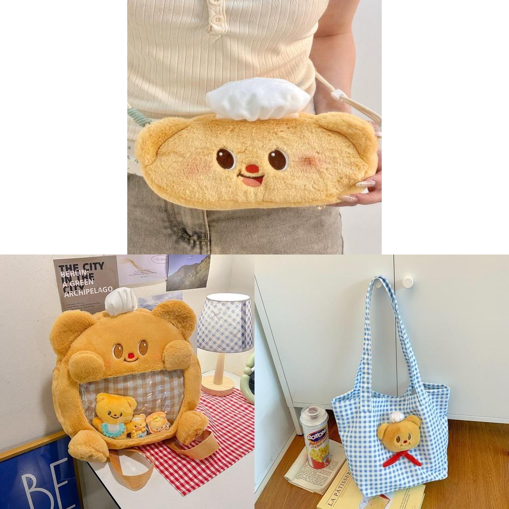 Plush Yellow Bear Backpack With Soft Material And Multiple Pouch For Daily Use