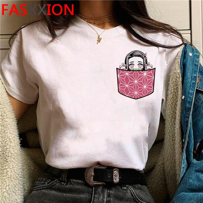 Casual Anime Demon Slayer Graphics Women Tee 90S Summer Short Sleeve O-Neck Female Tops Unisex Streetwear Y2K Clothing
