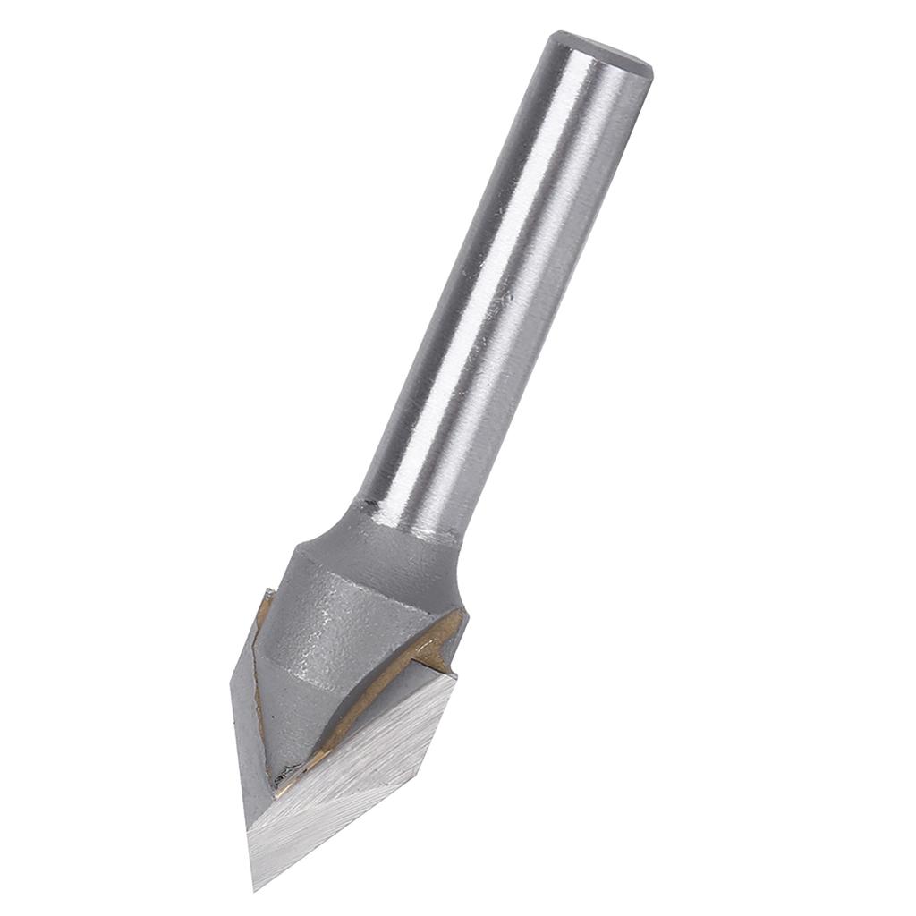 Router Bit 60 Degrees V Type 45# Carbon Steel 6mm Shank with Alloy Head Woodworking Tool(60 Degrees