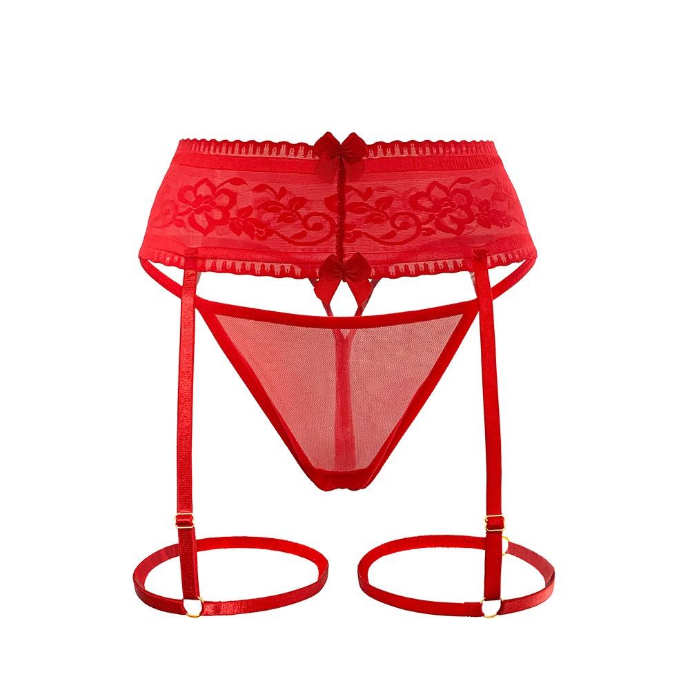 Dantelă Seduction Jartieră Sexy Negru Mătase Mood Inel de Picior Ajustabil Ciorapi Pantalon Set Jartieră Ultra-subțire