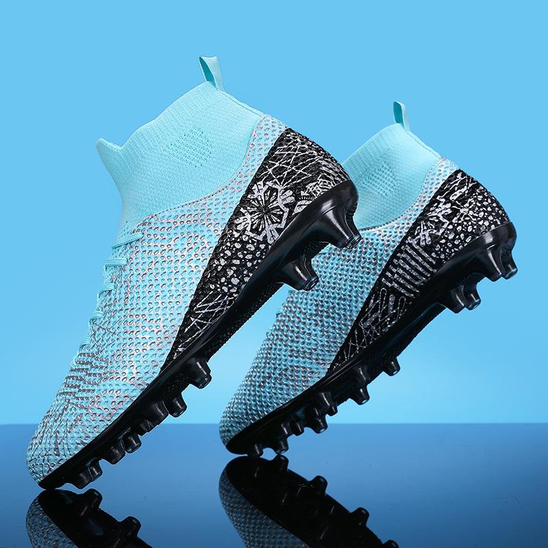 Training youth shoes high-top football shoes long nails actual combat Messi adult foreign trade football shoes long nails