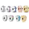 New Shining Path Clear Pavé Clip Charms Fit Originalcharms Bracelet Trinket Copper Charm Bead For Women Jewelry Making