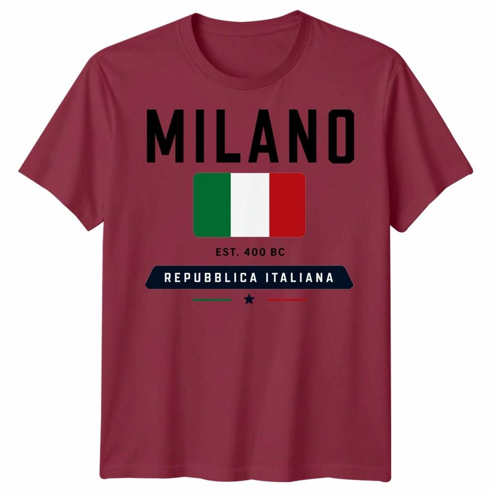 Milano Graphic Unisex Football T Shirt Casual White Soft Cotton Classic Top