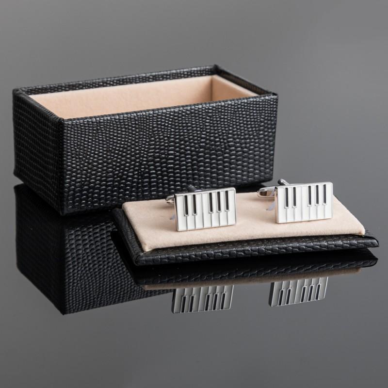 High End Baked Paint Piano Key Metal Cufflinks Men's French Shirt
