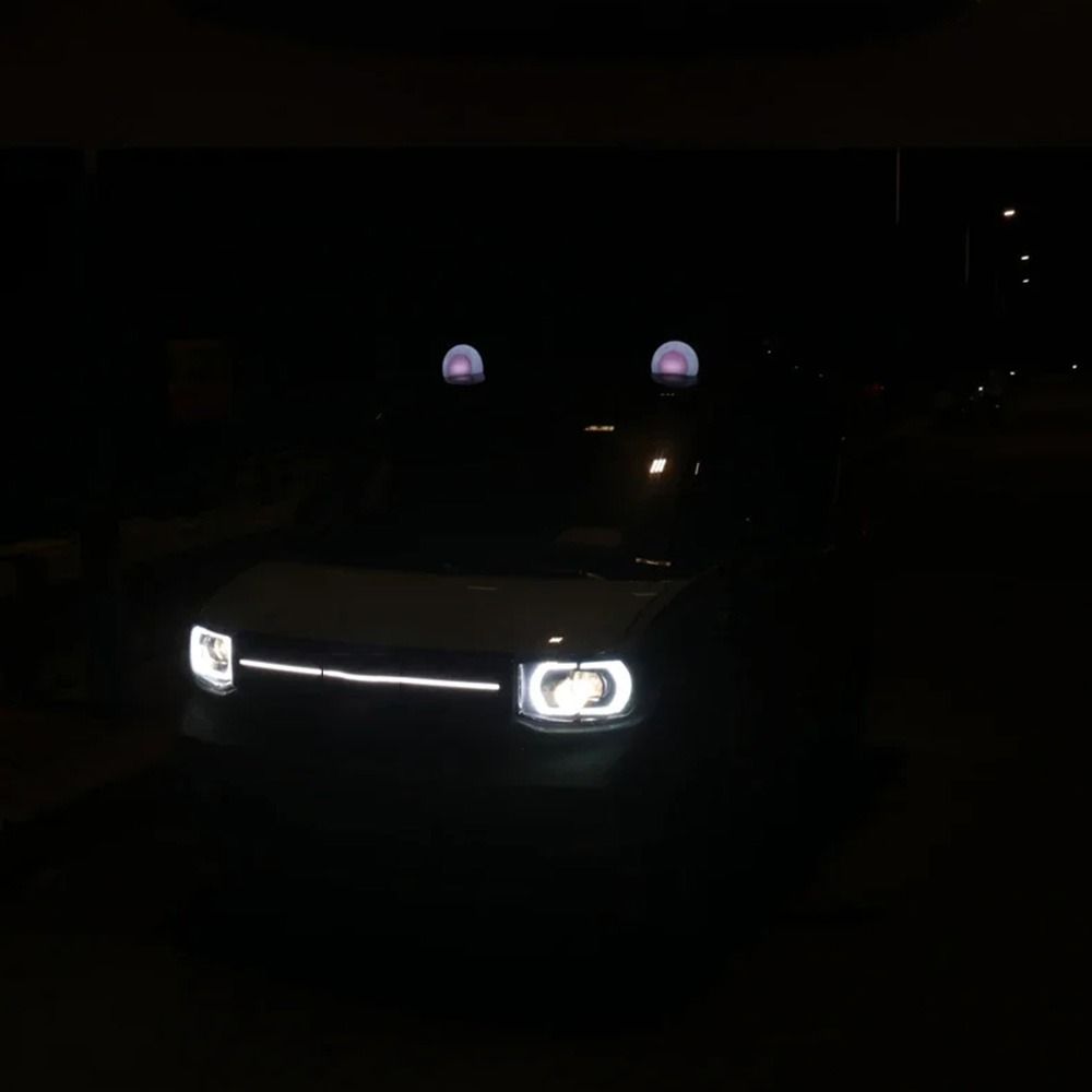 2Pcs Decorative Car Roof Decoration Light Cartoon Luminous Exterior Ornaments  Car Modified