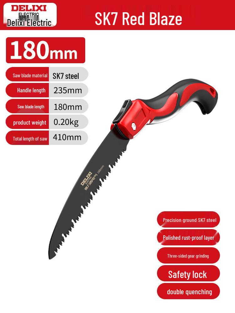 

Delixi Folding Handheld Pruning Saw for Woodworking and Tree Trimming