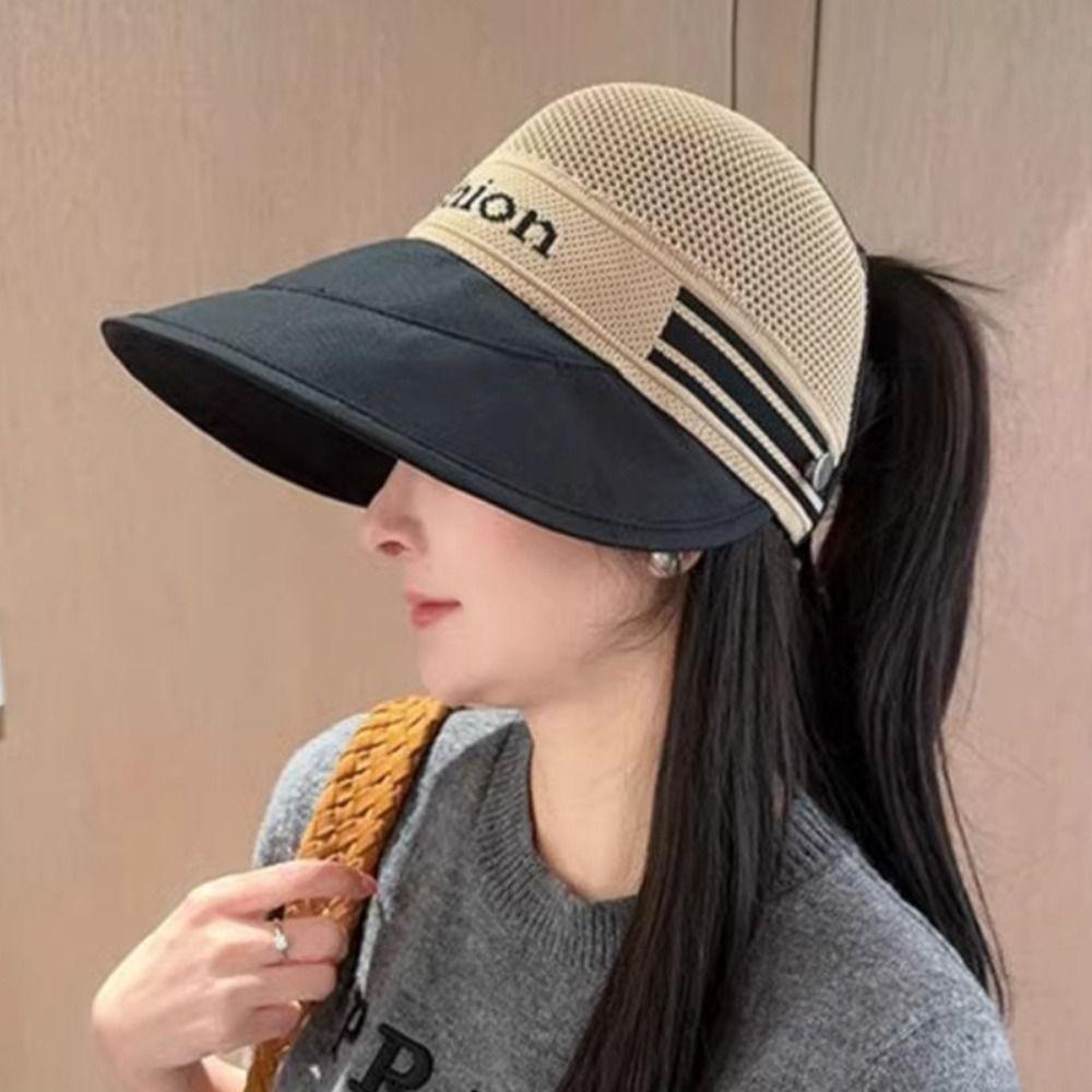 Wind Proof Outdoor Beach Hat Breathable Net-top Sunshade Cap Casual Sun Protection Cap  Camping