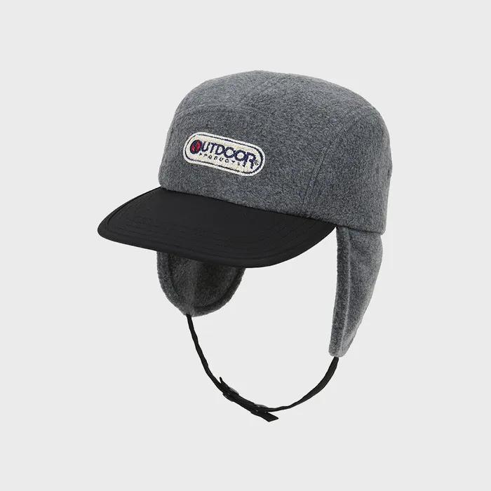 FLEECE EAR FLAP CAP (CHARCOAL)