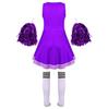 Set di Abbigliamento Cheerleading per Ragazze Senza Maniche Girocollo Stampa Lettere Stile Patchwork Vestito da Danza Calzini con Fiore Cheer