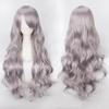 Parrucche Cosplay Europee e Americane, Parrucche Anime Colorate, Fibra ad Alta Temperatura, Capelli Lunghi e Ricci da 80 cm, Bottoni per il Commercio Estero