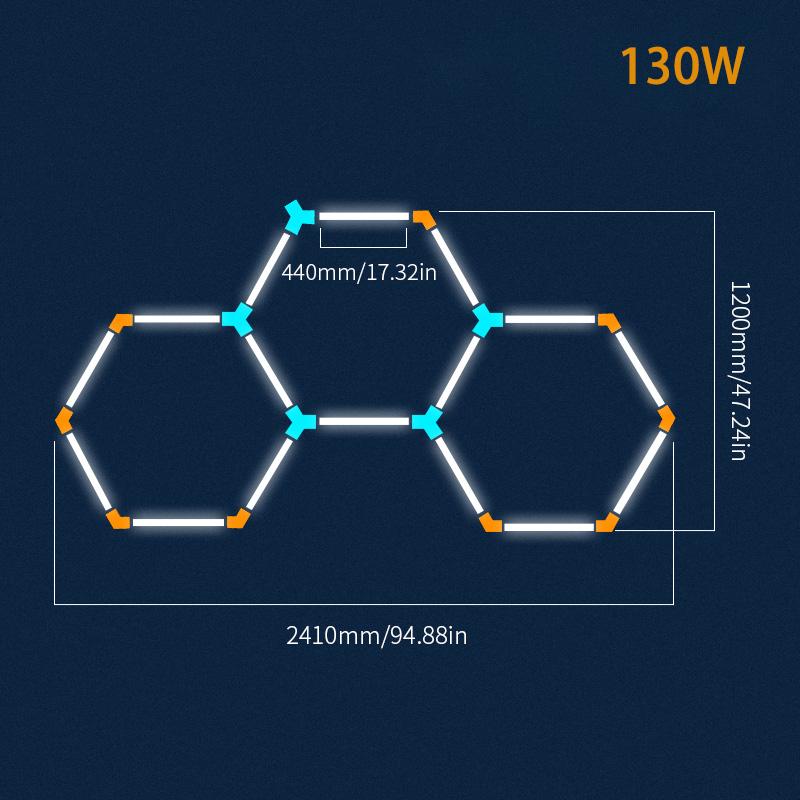 Honeycomb Led Lights Garage Light Ceiling Lighting AC85-265V Garage LED Tube Lights Hexagon For Auto Car Body Repair Workshop