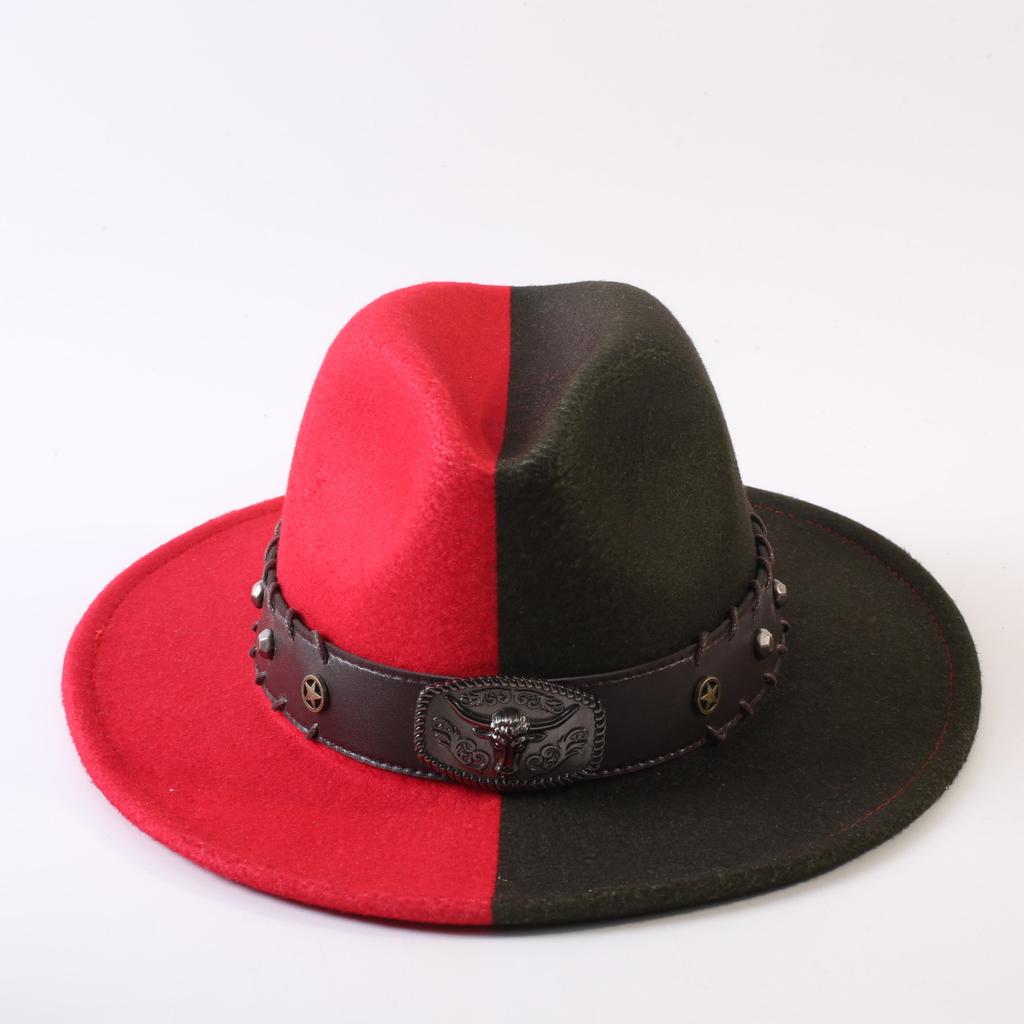 Popular European and American Classic Double-color Wide-brimmed Top Hat Men's and Women's Fashion OL Style Cowboy Hat Jazz Hat
