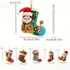 1/6Pcs 2D Christmas Socks Decorations Colorful Handcrafted Christmas Tree Ornaments Acrylic Christmas Tree Pendant Holiday Decor