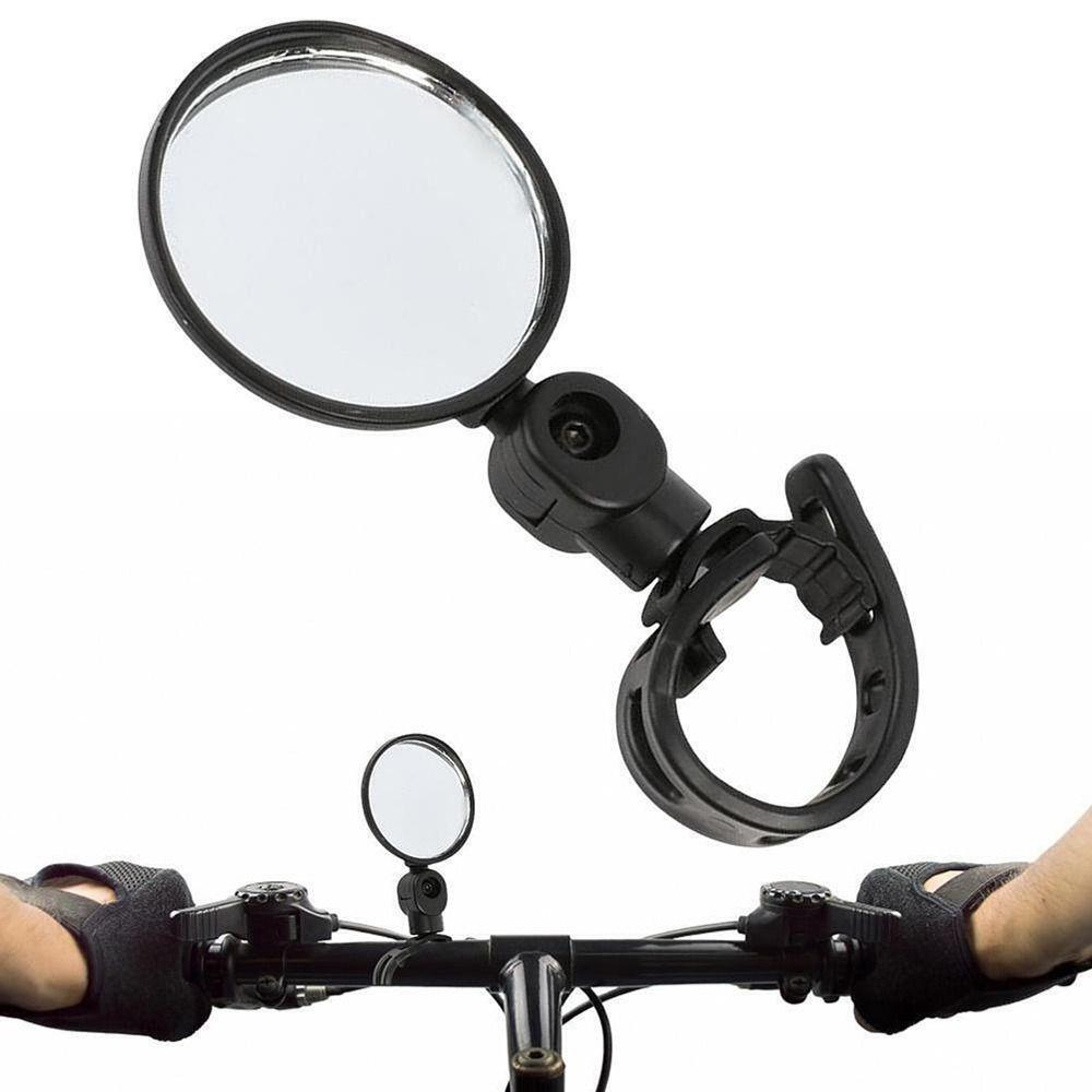 Silicone Handle Bicycle Mirror 360 Rotation Handlebar Convex Mirror  Bicycle Motorcycle