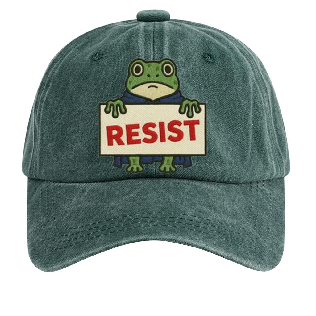 Men's Washed Cotton Baseball Cap With Printed Distressed Soft Top Denim Hat, Vintage Hat