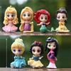 7pcs/set Princess Belle Cute Ariel Rapunzel Snow White Anime Figure 5.5cm Decorations Cake Ornament Gifts