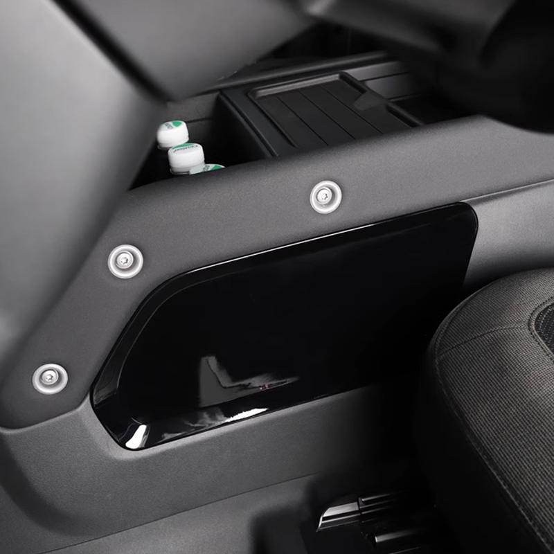 For Land Rover Defender 90 110 130 -24 ABS Carbon Fiber Car Central Control Storage Box Partition Cover Trim Car Accessories