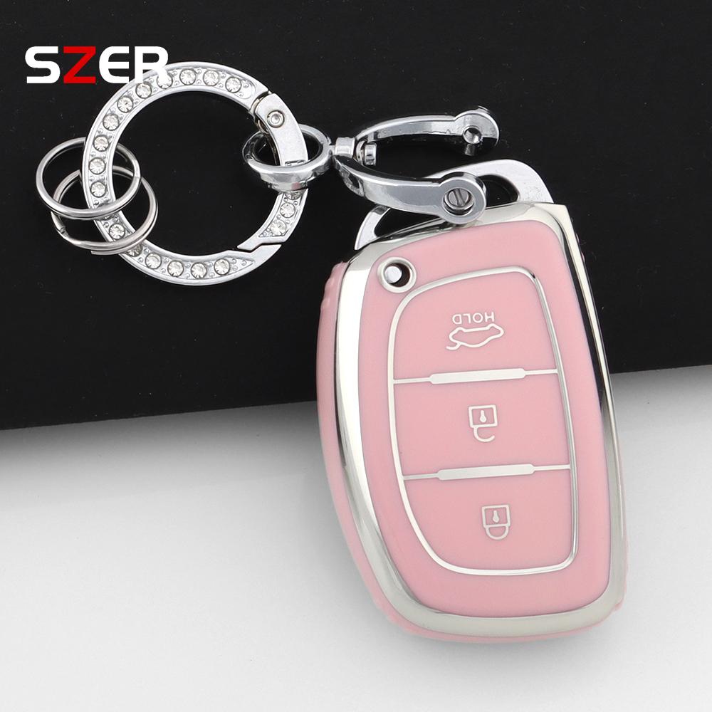 3 4 Tasten TPU Auto Smart Key Hülle Abdeckung Schlüsselanhänger Für Hyundai Tucson Santa Fe Rena Sonata Elantra Creta Ix35 Ix45 I10 I30 I40
