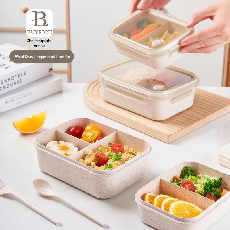 ZISIZ Wheat Straw Microwaveable Lunch Box