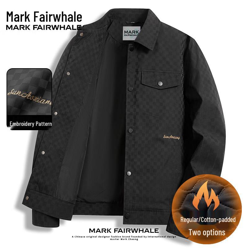 Mark Fairwhale Men's Checkered Lapel Casual Jacket