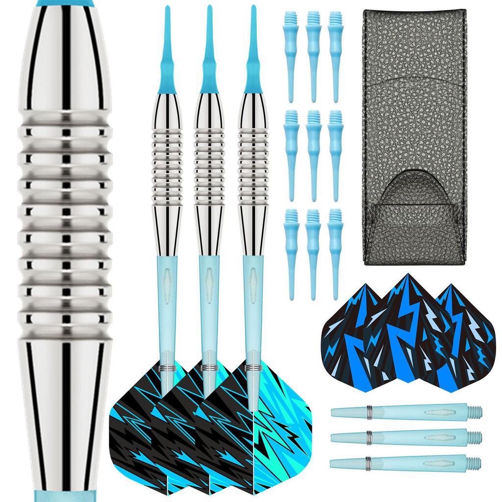 3 Pack Plastic Tip Dart, Not Easy to Break and Bend Professional 18g Soft Tip Dart with Plastic Shafts and Carrying Bag