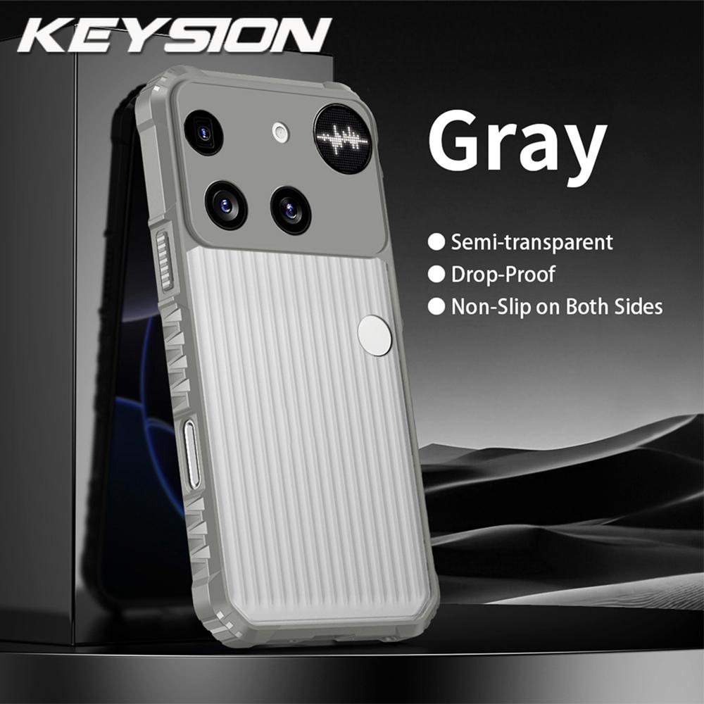 KEYSION Heavy Duty Shockproof Phone Case for Nothing Phone 3 Soft Silicone+PC Translucent Matte Cover for Nothing Phone 3A Pro