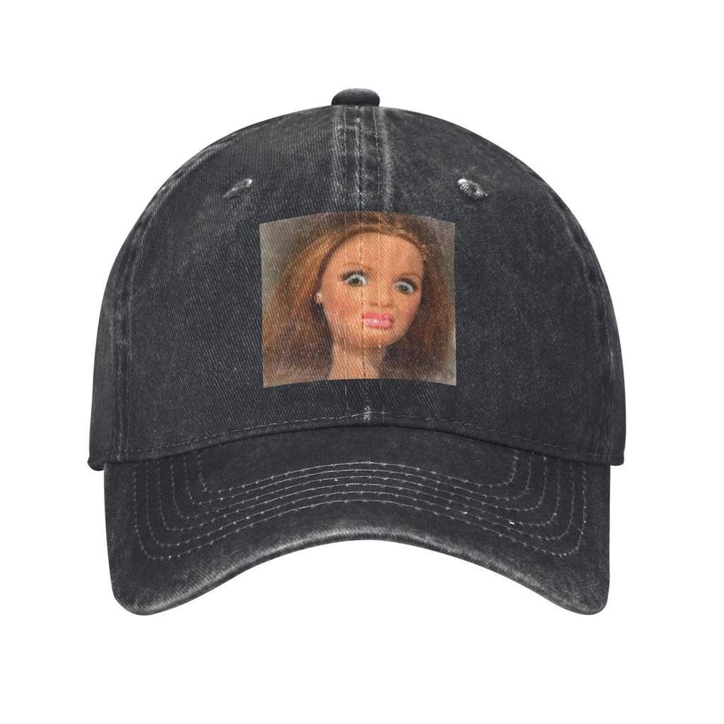 Disgusting Doll Face Meme Baseball Cap Trucker Hat Sun-Proof Outdoor Sports Hip Hop Hats Women Men Y2k Retro Baseball Caps