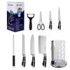 9-Piece Kitchen Knife Set In A Stand With Sharpener And Scissors E-6262